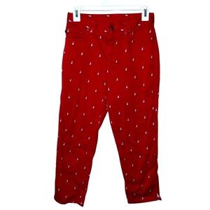 Lauren Ralph Lauren Vintage Petite Cotton Red Sailboat Pants Size 6 Petite